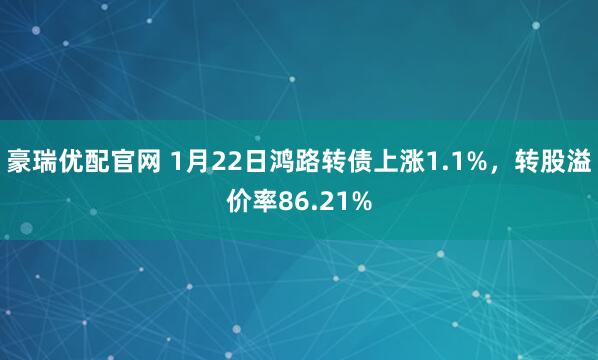 豪瑞优配官网 1月22日鸿路转债上涨1.1%，转股溢价率86.21%